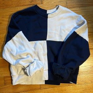 Abercrombie Color Block Cropped Crewneck